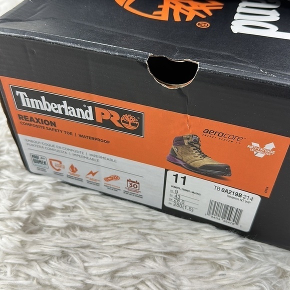 NIB Timberland Women's Reaxion Athletic Hiker Work NT WP Brown Purple - Picture 10 of 11